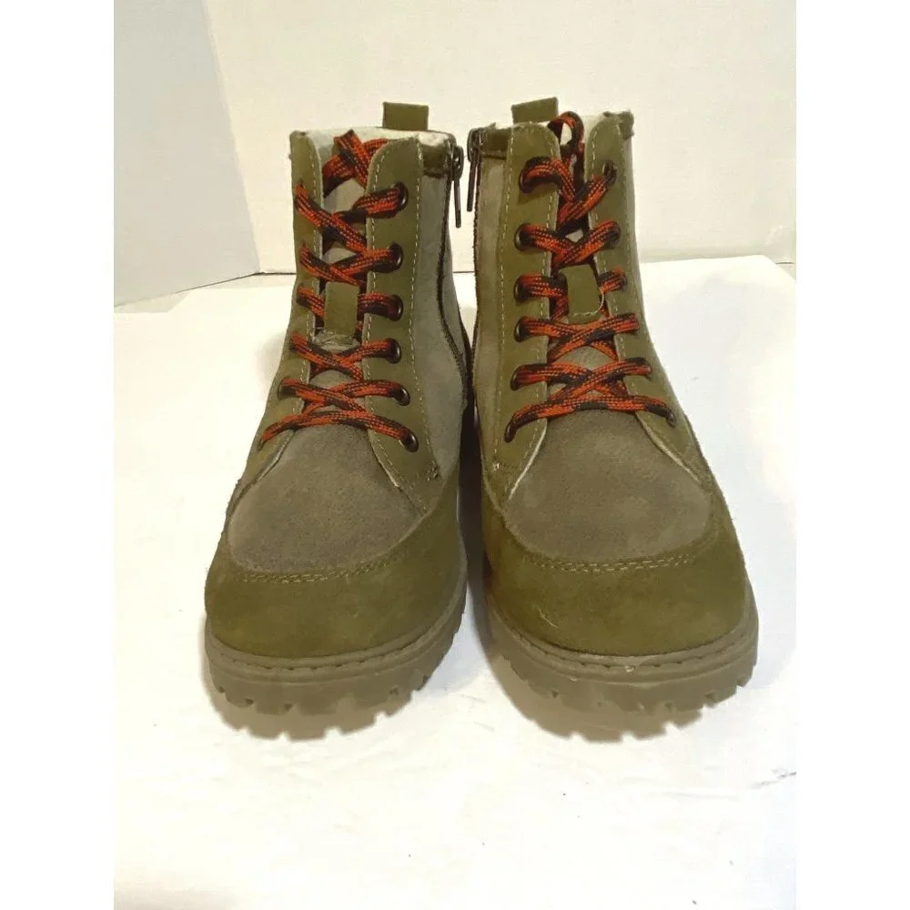 DayFive Ridge Faux Suede Lace Up Fleece Lined Brown Boots‎ Kids' Size 4